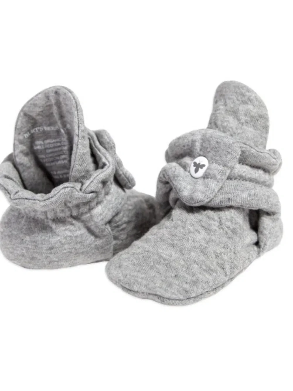 Soft Grey Baby Booties - Burt’s Bees